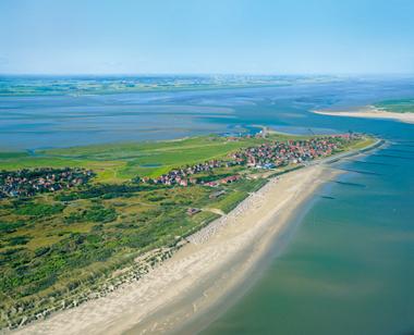 Luftbild vom Strand Baltrums